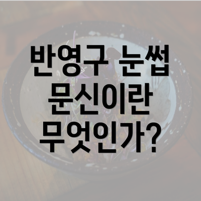 반영구 눈썹 문신이란 무엇인가?