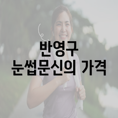 반영구 눈썹문신의 가격