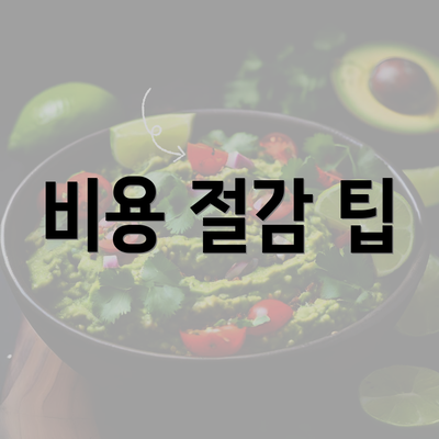 비용 절감 팁