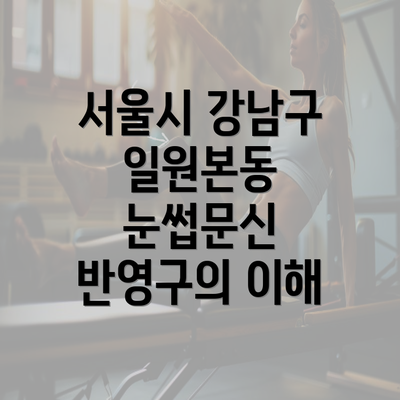 서울시 강남구 일원본동 눈썹문신 반영구의 이해