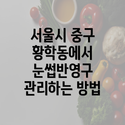 서울시 중구 황학동에서 눈썹반영구 관리하는 방법