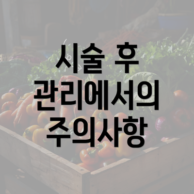 시술 후 관리에서의 주의사항