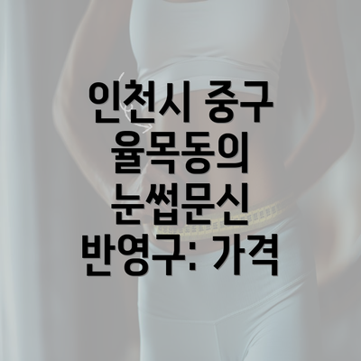 인천시 중구 율목동의 눈썹문신 반영구: 가격