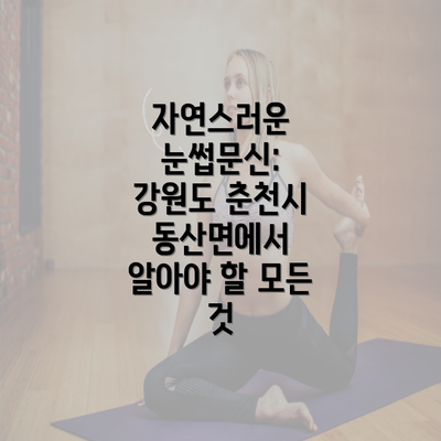 자연스러운 눈썹문신: 강원도 춘천시 동산면에서 알아야 할 모든 것