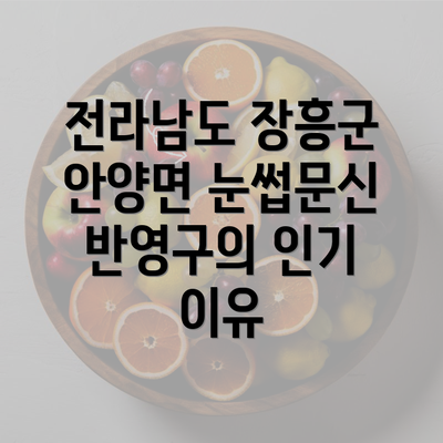 전라남도 장흥군 안양면 눈썹문신 반영구의 인기 이유