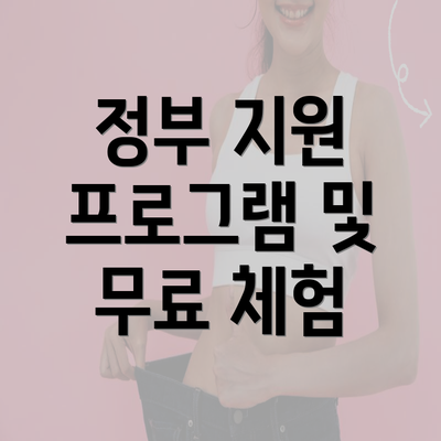 정부 지원 프로그램 및 무료 체험