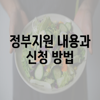 정부지원 내용과 신청 방법