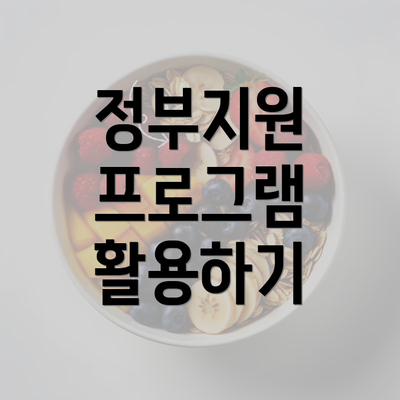 정부지원 프로그램 활용하기