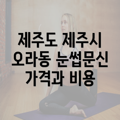 제주도 제주시 오라동 눈썹문신 가격과 비용