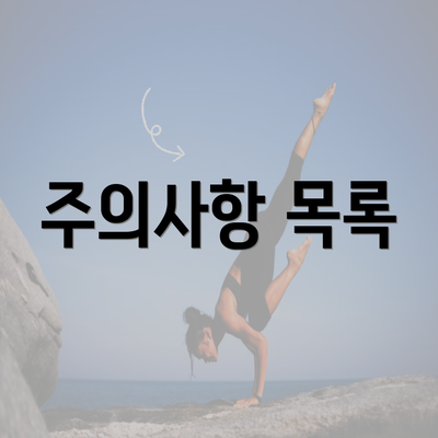 주의사항 목록