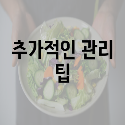 추가적인 관리 팁