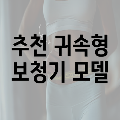 추천 귀속형 보청기 모델