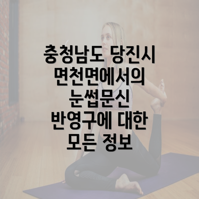 충청남도 당진시 면천면에서의 눈썹문신 반영구에 대한 모든 정보