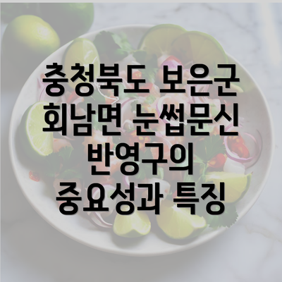 충청북도 보은군 회남면 눈썹문신 반영구의 중요성과 특징