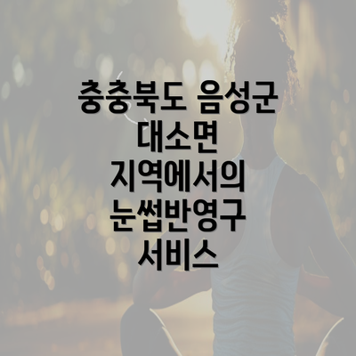 충충북도 음성군 대소면 지역에서의 눈썹반영구 서비스