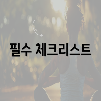 필수 체크리스트