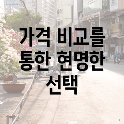 가격 비교를 통한 현명한 선택