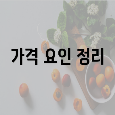 가격 요인 정리