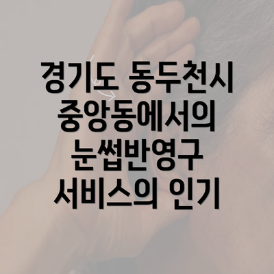 경기도 동두천시 중앙동에서의 눈썹반영구 서비스의 인기