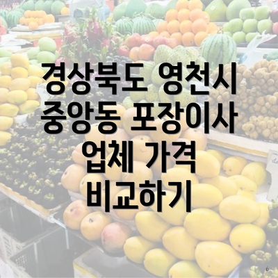 경상북도 영천시 중앙동 포장이사 업체 가격 비교하기