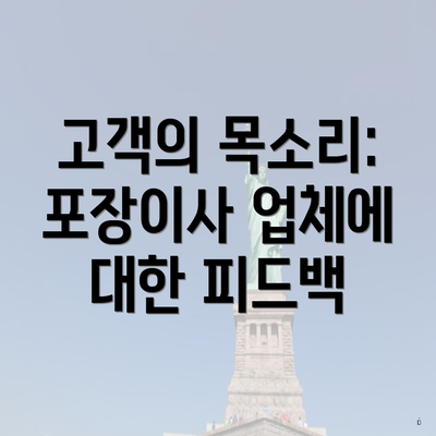 고객의 목소리: 포장이사 업체에 대한 피드백