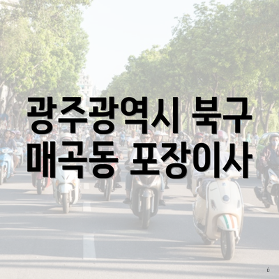 광주광역시 북구 매곡동 포장이사