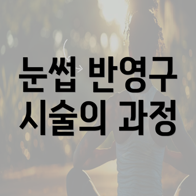 눈썹 반영구 시술의 과정