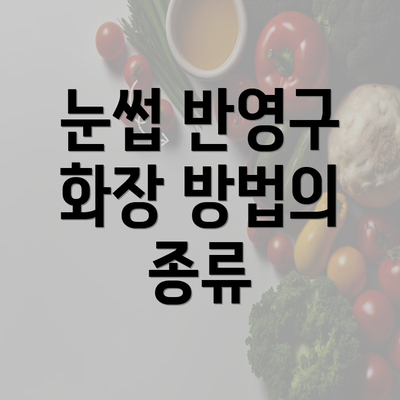 눈썹 반영구 화장 방법의 종류