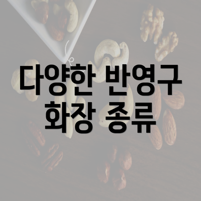 다양한 반영구 화장 종류