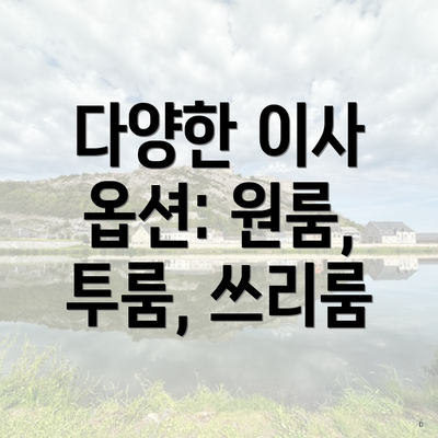 다양한 이사 옵션: 원룸, 투룸, 쓰리룸
