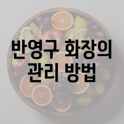 반영구 화장의 관리 방법