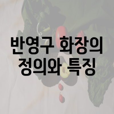 반영구 화장의 정의와 특징