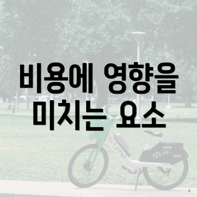 비용에 영향을 미치는 요소