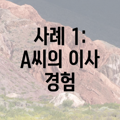 사례 1: A씨의 이사 경험
