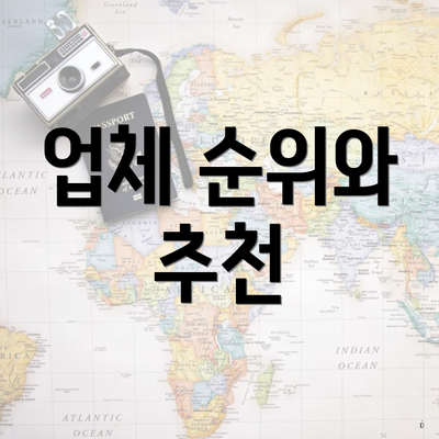 업체 순위와 추천