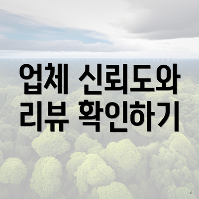 업체 신뢰도와 리뷰 확인하기