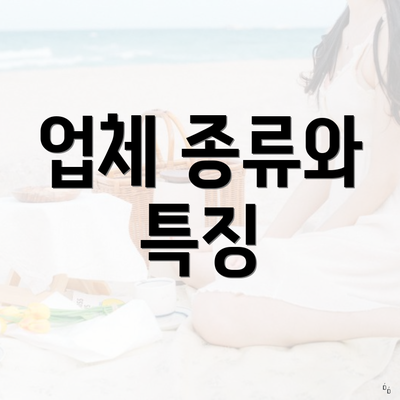 업체 종류와 특징