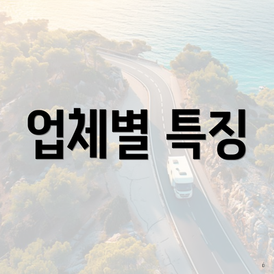 업체별 특징