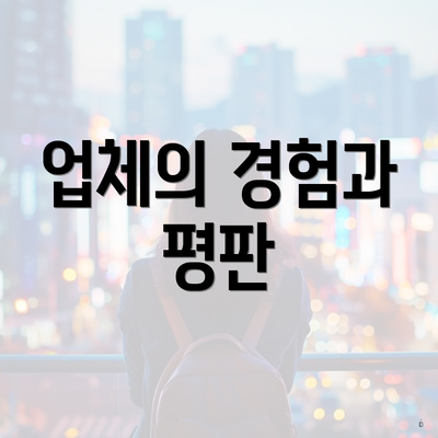 업체의 경험과 평판