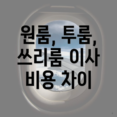 원룸, 투룸, 쓰리룸 이사 비용 차이