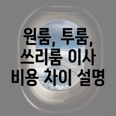 원룸, 투룸, 쓰리룸 이사 비용 차이 설명