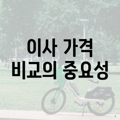 이사 가격 비교의 중요성