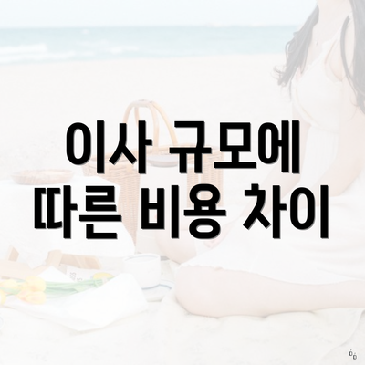 이사 규모에 따른 비용 차이