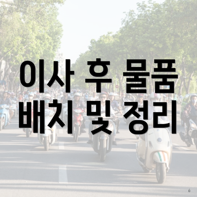 이사 후 물품 배치 및 정리