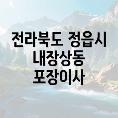 전라북도 정읍시 내장상동 포장이사