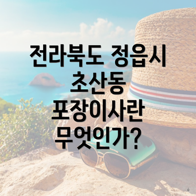 전라북도 정읍시 초산동 포장이사란 무엇인가?