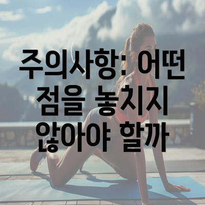 주의사항: 어떤 점을 놓치지 않아야 할까