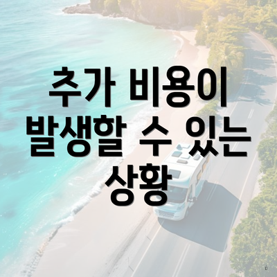추가 비용이 발생할 수 있는 상황