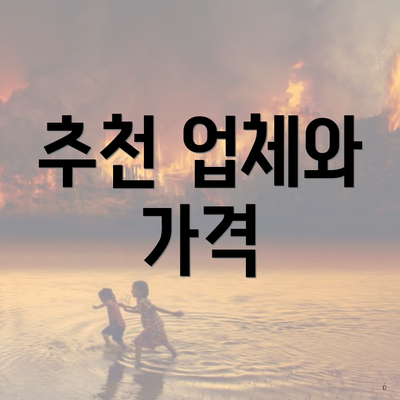 추천 업체와 가격