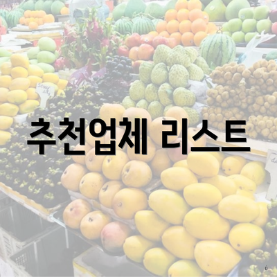 추천업체 리스트